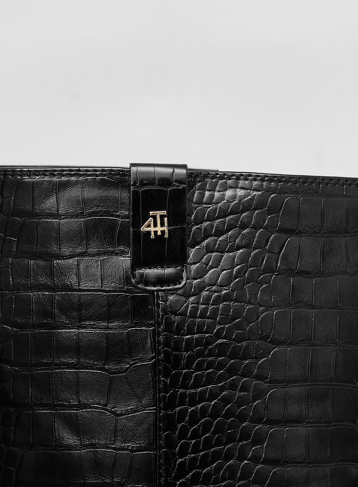 Black Faux Croc Boots